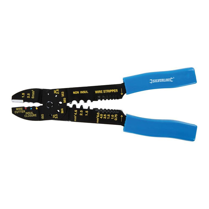 Silverline Crimping & Stripping Pliers 230mm Silverline  - Dynamic Drive