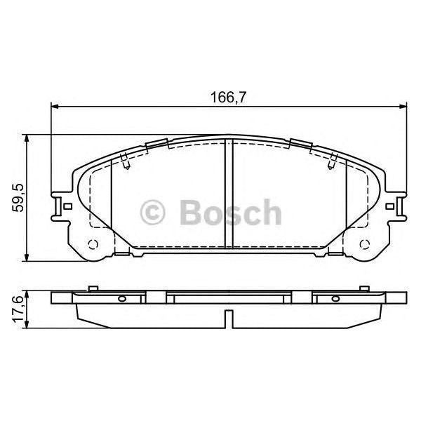 Bosch Brake Pad Set Bp1681 fits Lexus NX 300h VVTi Hybrid - 2.5 - 18- 0986494686