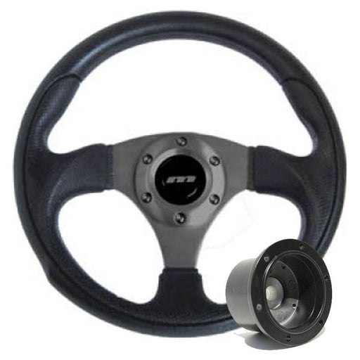 320mm Black Moulded Steering Wheel + Boss fits Subaru Legacy Sedan Mountney Classic  - Dynamic Drive