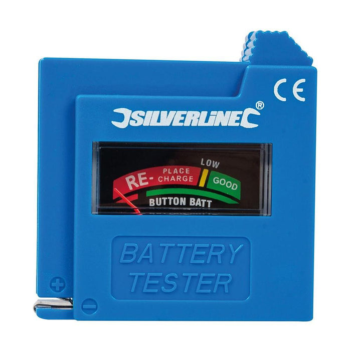 Silverline Compact Battery Tester AAA / AA / C / D / 9V / LR1 / A23 / button