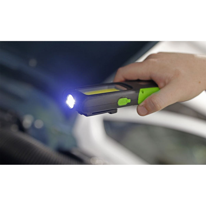 Sealey Rechargeable Inspection Light 5W COB & 3W SMD LED with Power Bank Green Sealey  - Dynamic Drive