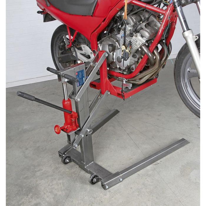 SINGLE POST MOTORCYCLE LIFT 450KG CAPACITY Sealey  - Dynamic Drive