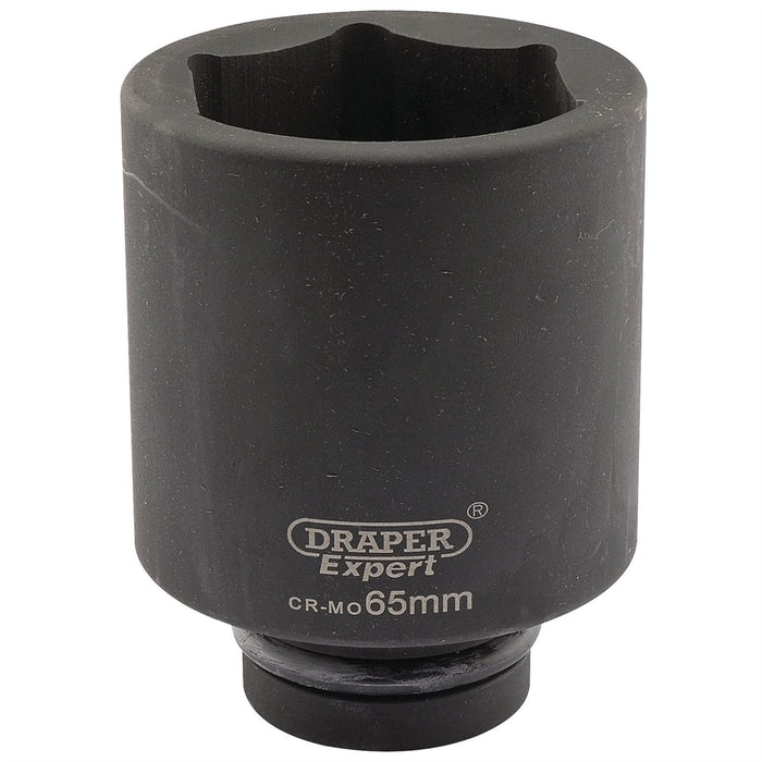 Draper Expert HI-TORQ 6 Point Deep Impact Socket, 1" Sq. Dr., 65mm