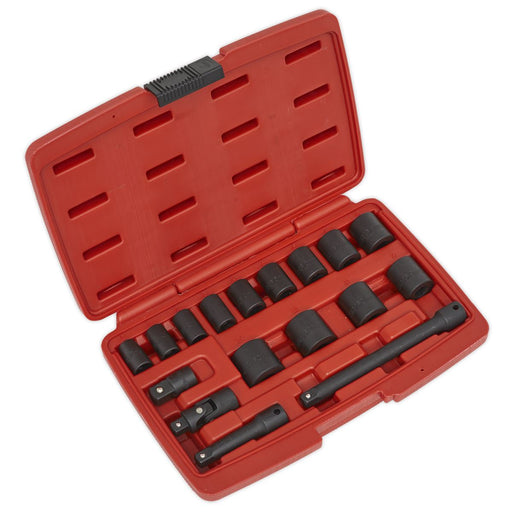 Sealey 17pc 3/8"Sq Drive Metric Impact Socket Set With Case Corrosion Resistant Sealey  - Dynamic Drive