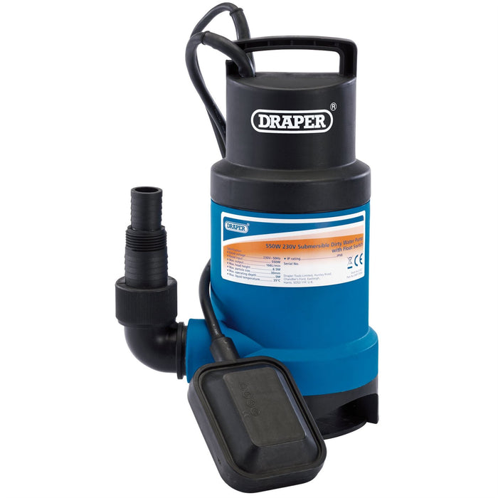 1x Draper Submersible Dirty Water Pump With Float Switch 166L/Min - 61621 Draper  - Dynamic Drive