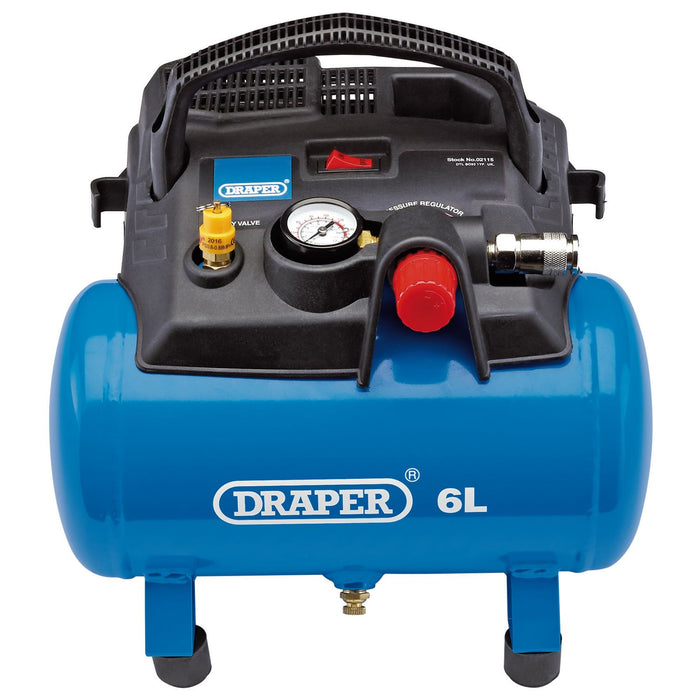 Draper Oil-Free Air Compressor, 6L, 1.2kW 02115 Draper  - Dynamic Drive