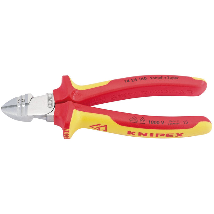 Draper Knipex 14 26 160SB VDE Fully Insulated Diagonal Wire Strippers and Cutter Draper  - Dynamic Drive