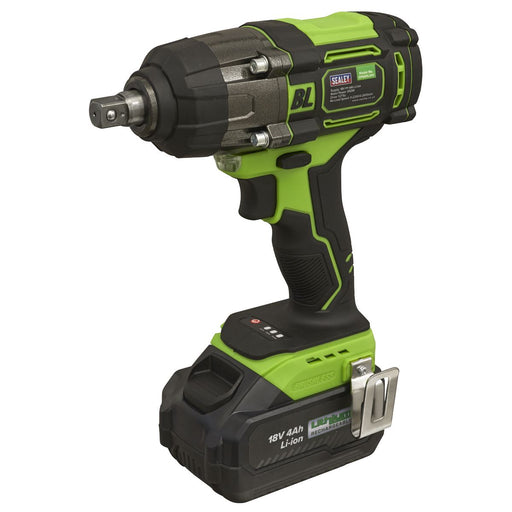 Sealey 1/2"Sq Drive Hi-Vis Cordless Brushless Impact Wrench 18V 4Ah CP650LIHV Sealey  - Dynamic Drive