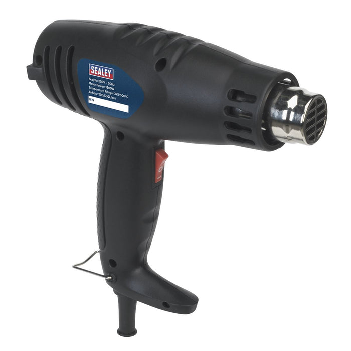 Sealey 1600w Hot Air Gun 2 Speed 370C/500C Paint Vinyl Stripper Heat Gun HS105 Sealey  - Dynamic Drive