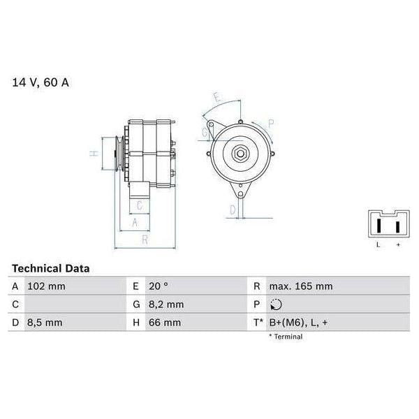 Bosch Reman Alternator 3474 0986034740