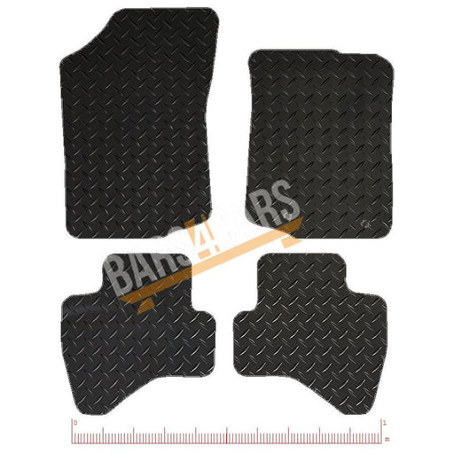 Tailored Silver Trim Rubber Mats fits Citroen C1 14-18 + Clips 14 15 16 17 18 UKB4C  - Dynamic Drive