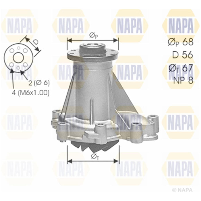 Genuine NAPA Water Pump for Mercedes-Benz 6022000020