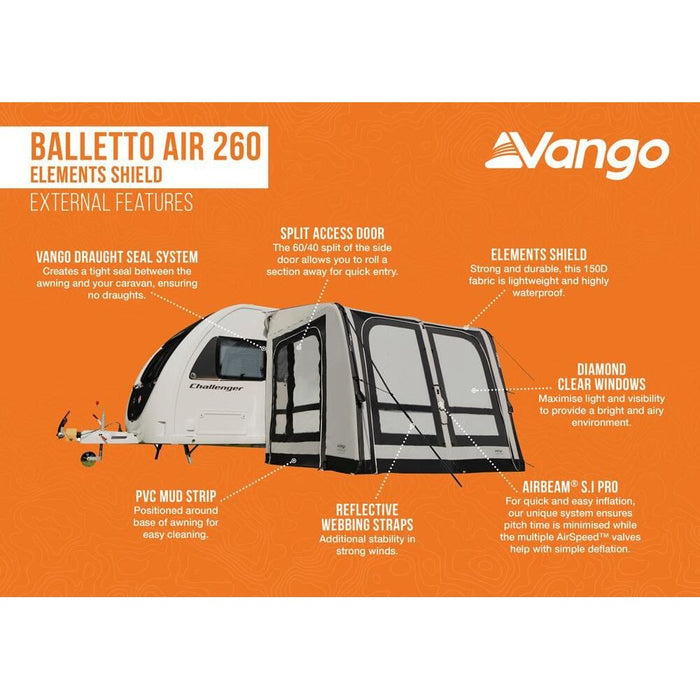 Vango Balletto Air 260 Elements Shield Caravan Awning Vango  - Dynamic Drive