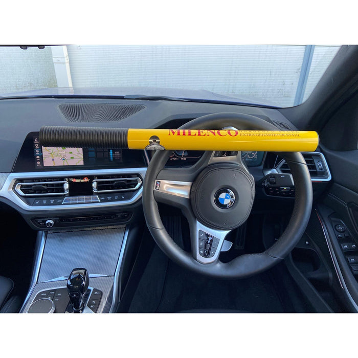 Milenco Camper Van Motorhome High Security Steel Steering Wheel Lock Yellow 54cm