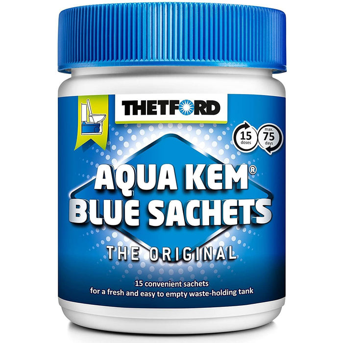 2x Thetford Aqua Kem Chemical Toilet Blue Bags 15 Sachets Motorhome Camping Thetford  - Dynamic Drive