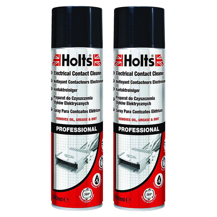 2 x Holts Electrical Contact Cleaner Spray Switch Circuit Dirt Remover 500ml Holts  - Dynamic Drive