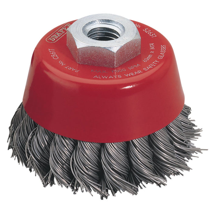 Draper Expert Twist Knot Wire Cup Brush, 60mm, M14 52631