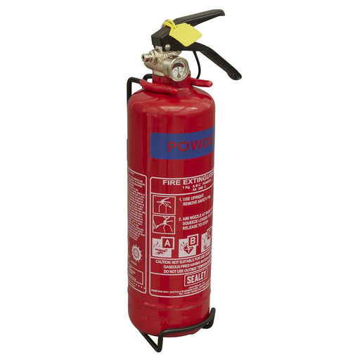 Sealey Fire Extinguisher 1kg Dry Powder SDPE01 Sealey  - Dynamic Drive