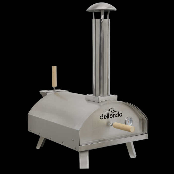 Dellonda Portable Wood-Fired Pizza Oven and Smoking Oven Stainless Steel