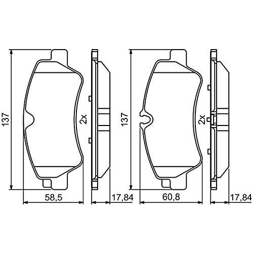 Bosch Brake Pad Set Bp1970 fits Ford Tourneo Custom EcoBlue|TDCi - 2.0 - 15- 098