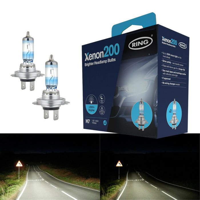 Ring Xenon 200 H7 Head Light Bulbs | Performance +200% Brighter - Pair Osram  - Dynamic Drive