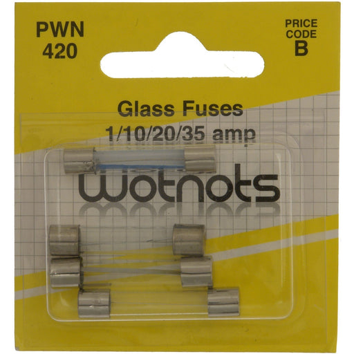 Wot-Nots Fuses - Assorted Glass - Pack Of 4 Wot-Nots  - Dynamic Drive