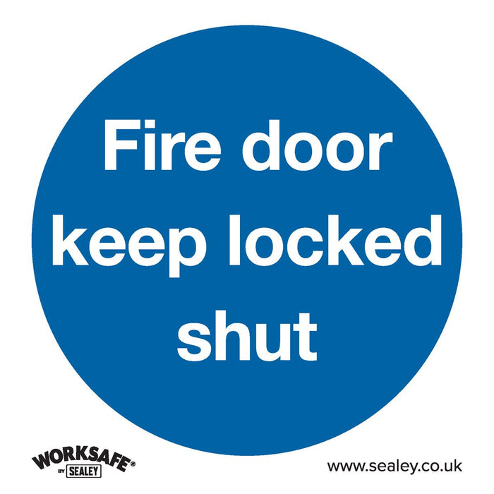 Sealey Mandatory Safety Sign Fire Door Keep Locked Shut Rigid Plastic SS4P1 Sealey  - Dynamic Drive