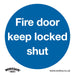 Sealey Mandatory Safety Sign Fire Door Keep Locked Shut Rigid Plastic SS4P1 Sealey  - Dynamic Drive