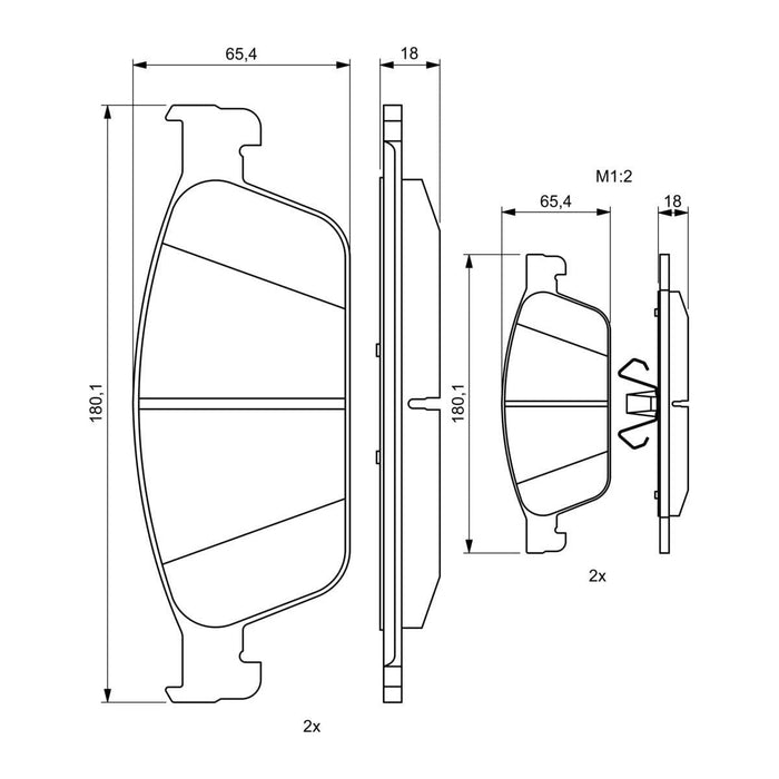 Genuine Bosch Brake Pad Set fits Hyundai i10 - 1.0 - 13- 0986495388