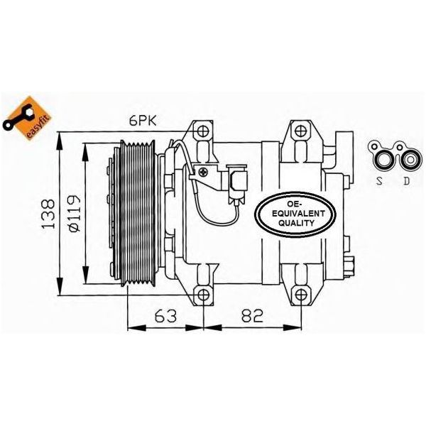 NRF COMPRESSOR fits Volvo S60 S80 V70 XC70 Cross Country XC90 36001066 NRF  - Dynamic Drive