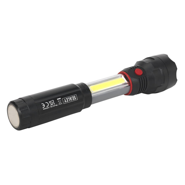 Sealey 3W Hand Torch & 3W COB LED Sliding Light Inspection Lamp + Magnet Sealey  - Dynamic Drive