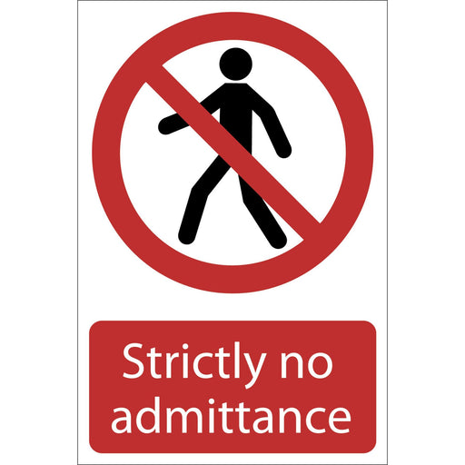 Draper No Admittance' Prohibition Sign, 200 x 300mm 72203 Draper  - Dynamic Drive