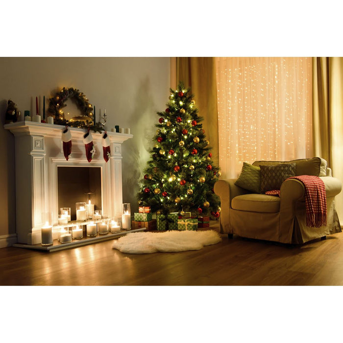 Dellonda Artificial 7ft/210cm Hinged Christmas Tree with 1000+ PE/PVC Tips Dellonda  - Dynamic Drive