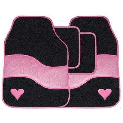 Streetwize Black/Pink Love Heart Mats Set & Diamond Sparkle Steering Wheel Cover Streetwize  - Dynamic Drive