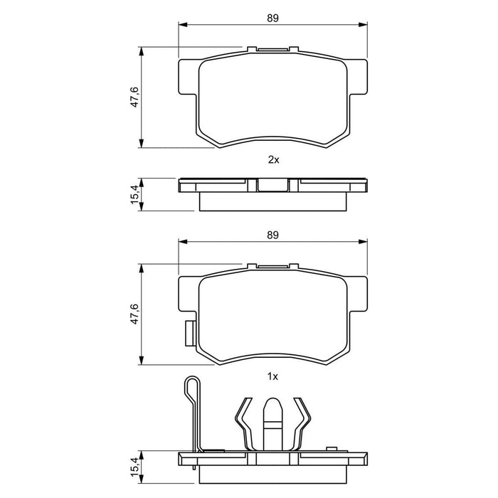 Genuine Bosch Brake Pad Set Bp1168 fits Honda CR-V - 2.0 - 01-07 0986494233