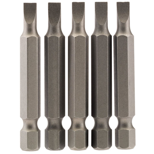 Draper Plain Slot Insert Bit, 4.5mm, 1/4" Hex, 50mm Long (Pack of 5) 64270 Draper  - Dynamic Drive