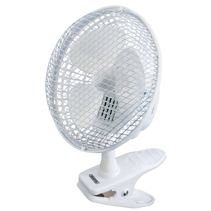 Draper 230V Clip-On Desk Fan, 6"/150mm, 15W 08710 Draper  - Dynamic Drive