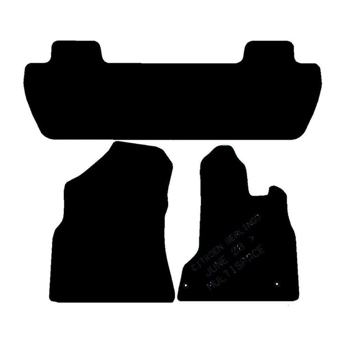 Tailored Carpet Mats for Citroen Berlingo Multispace 08> Partner Set of 3 2 Clip UKB4C  - Dynamic Drive