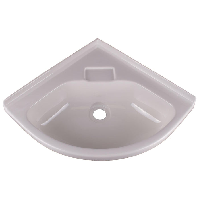 Grove 14" x 14" Bathroom White Plastic Corner Vanity Sink Bowl Grove  - Dynamic Drive