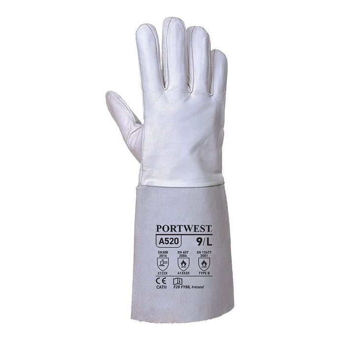 Portwest Premium Tig Welding Gauntlets - Grey - Large