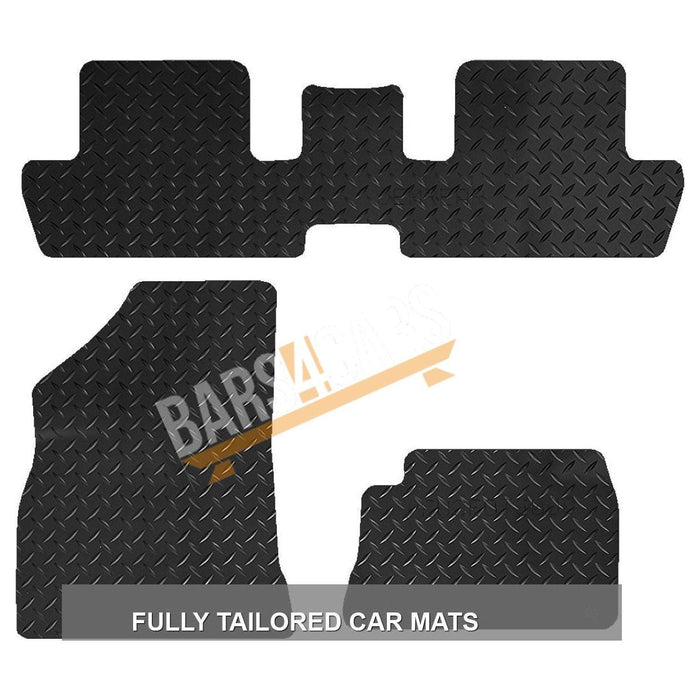 Fully Tailored Black Rubber Car Mats for Peugeot 3008 2008-2016 MK1 Set of 3 UKB4C  - Dynamic Drive