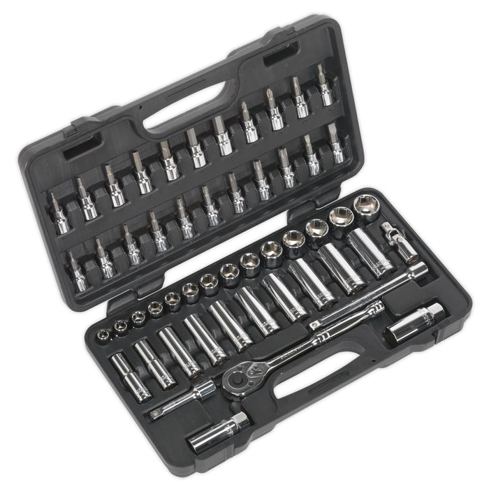 Siegen by Sealey Socket Set 52Pc 3/8Inchsq Drive 6Pt Walldrive Metric