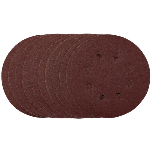 Draper Punched Sanding Discs, 125mm, Hook & Loop, 120 Grit, (Pack of 10) 54756 Draper  - Dynamic Drive