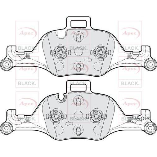 APEC Black Brake Pads (Front) (R90) PAD2187B fits BMW 5 Series X3 5 Series 6 Ser Apec Black  - Dynamic Drive