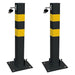 2x Square Heavy Duty Folding Bolt Down Security Parking Post Bollard Driveway UKB4C  - Dynamic Drive