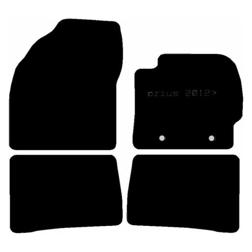 Fully Tailored Black Rubber Car Mats for Toyota Prius 12> Set of 4 With 2 Clips UKB4C  - Dynamic Drive