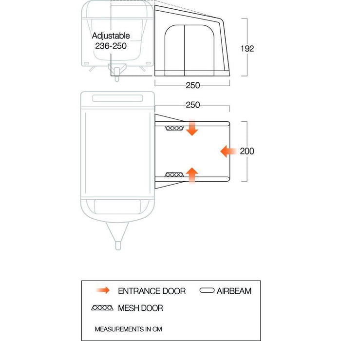 Vango Balletto Air 200 Elements Shield Caravan Awning Vango  - Dynamic Drive