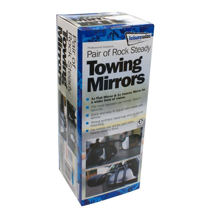 Leisurewize Rock Steady Caravan Towing Mirrors Twin pack Flat & Convex LWACC34 Leisurewize  - Dynamic Drive