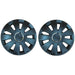 Pair Of Black 14" Universal Caravan Wheel Trims Hub Caps UKB4C  - Dynamic Drive