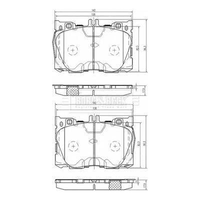 Genuine Borg & Beck Front Brake Pads fits Mercedes GLC X253 0615 BBP2587 Borg & Beck  - Dynamic Drive